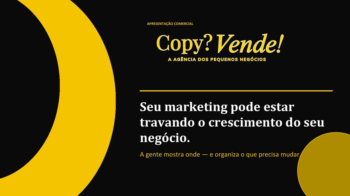 Capa da apresentação comercial da Copy? Vende!