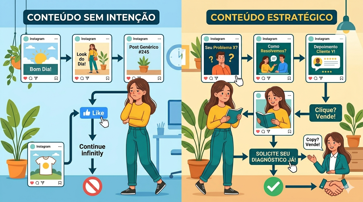 Perfil com conteúdo mas sem conversão